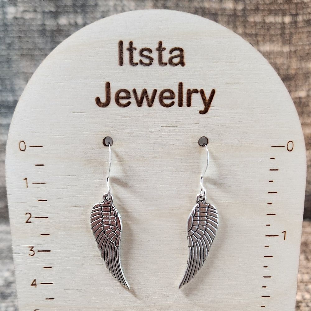 Angel Wing Earrings on Sterling Silver French Earwires